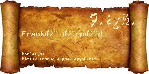 Frankó Árpád névjegykártya