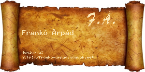 Frankó Árpád névjegykártya